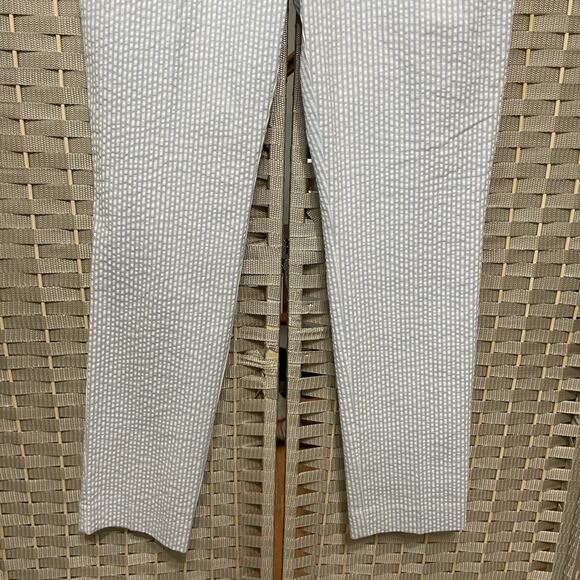 Loft Outlet SKINNY ANKLE Pants Size 6 Light Blue White Stripe Seersucker NEW - Picture 3 of 12